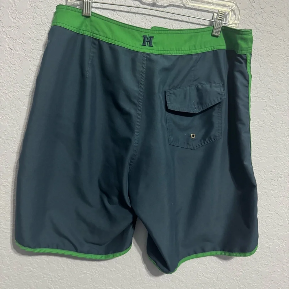 Howler Brothers Men’s Heed The Call Broad Shorts Navy And Green 9”